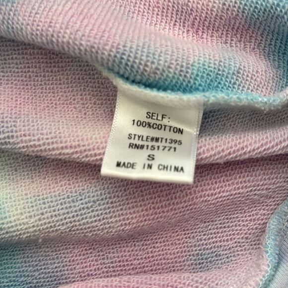 LE LIS cali quarter zip pullover in tie dye cotton candy size Small - Picture 3 of 4